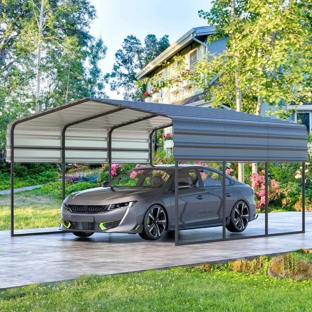 Car Port 10x15x8.4 FT Carport Garage, with Galvanised Steel Roof