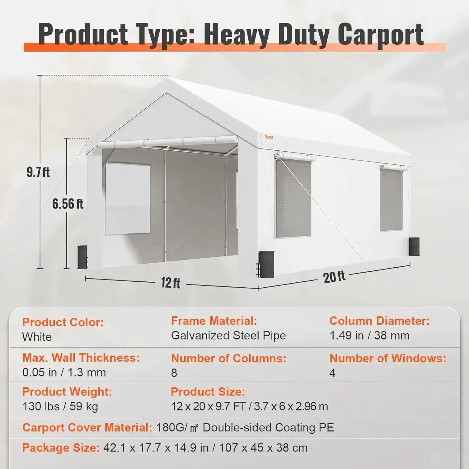 Car Port 12x20 FT Carport