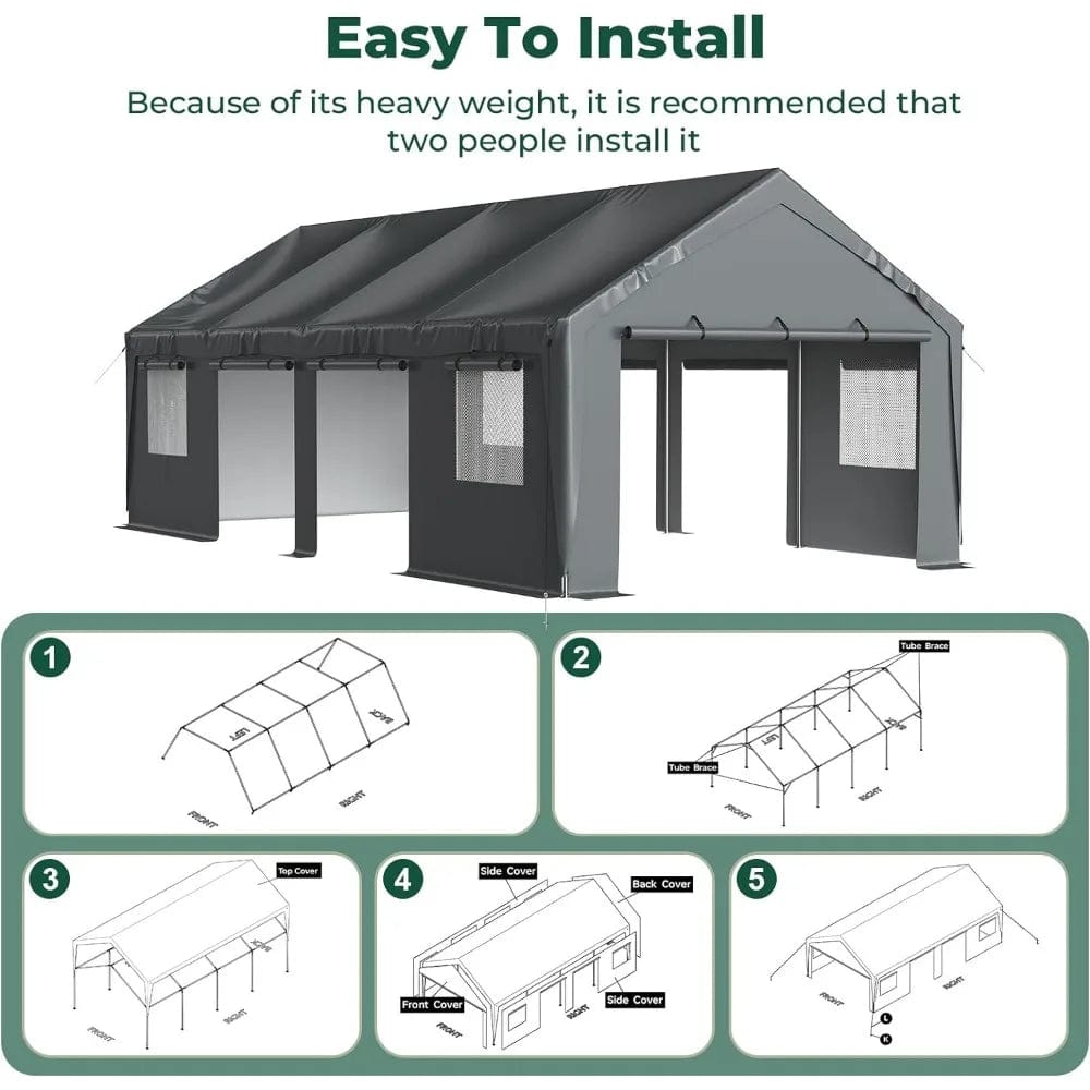 Car Port 13 x 25 FT Metal Heavy Duty Carport