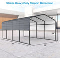 Car Port 13x20 FT, Metal Carport