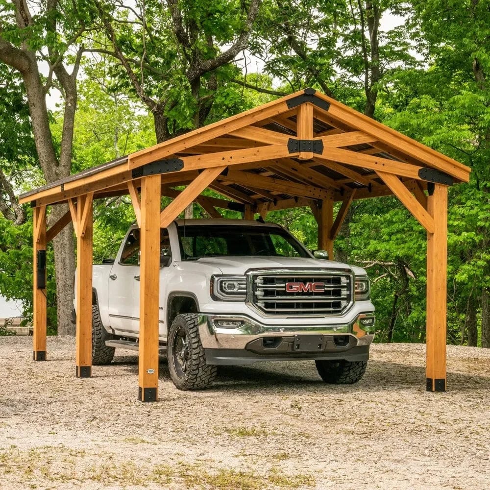 Car Port 20X12 FT  Norwood Cedar Wooden Carport