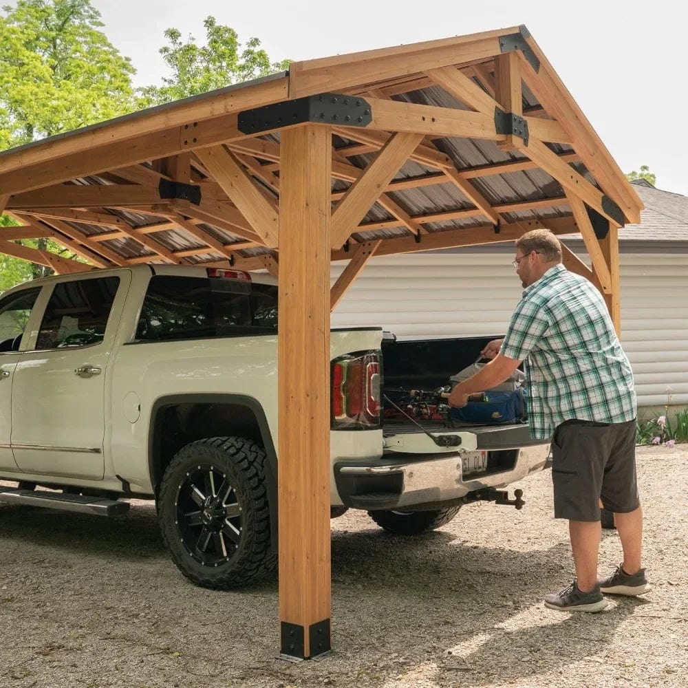 Car Port 20X12 FT  Norwood Cedar Wooden Carport