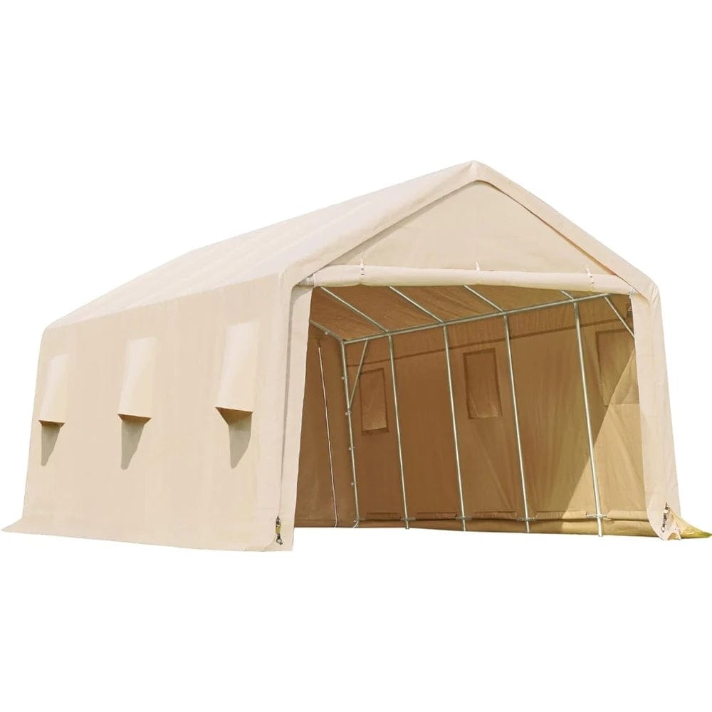 Car Port Beige / 13 x20 Garage Carports Portable